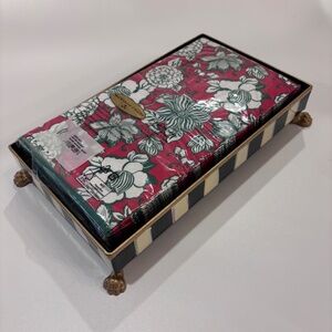 MacKenzie-Childs Courtly Check Guest Towel Holder Set - Gold